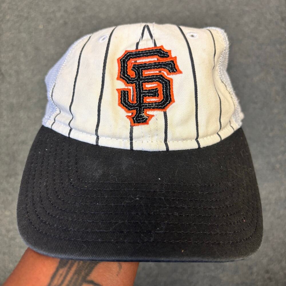 New Era San Francisco Giants Women’s Snapback Hat Pinstripe Mesh Trucker